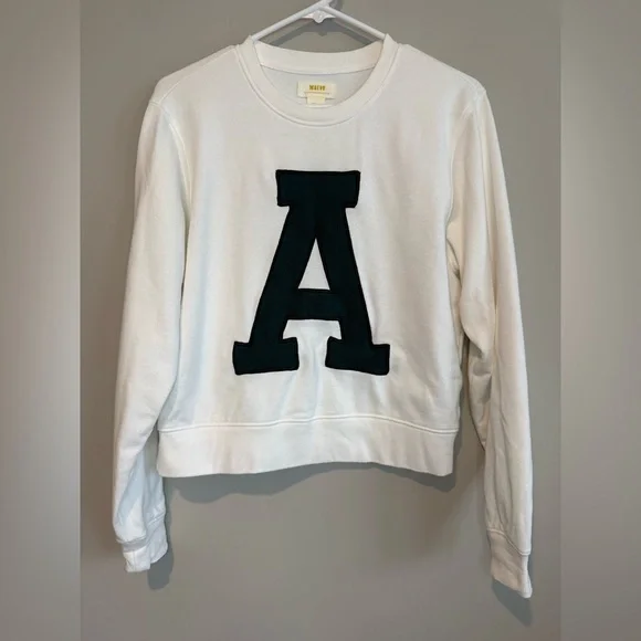 Anthropologie Maeve Crew Letter Sweatshirt - Picture 4 of 11